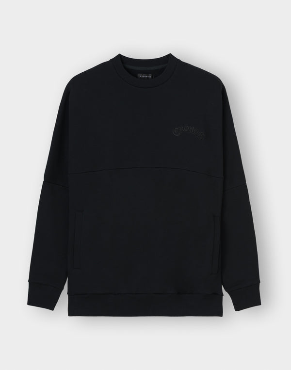 CRONOS BLACKLETTER SWEAT [BLACK×BLUE]