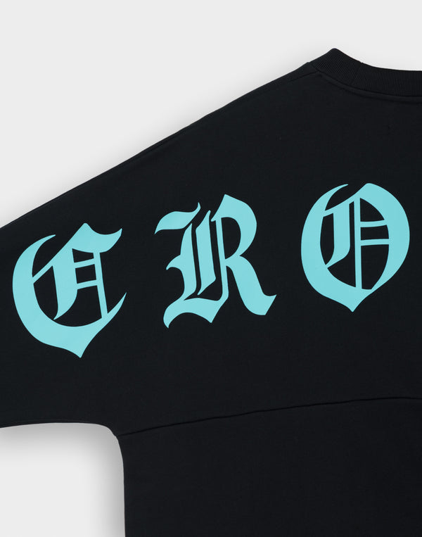 CRONOS BLACKLETTER SWEAT [BLACK×BLUE]