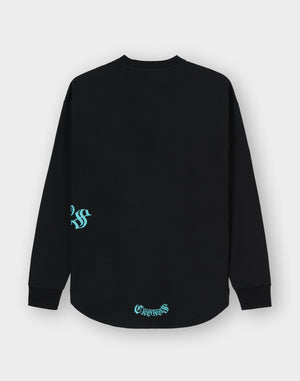 CRONOS BLACKLETTER L/S TEE【BLACK×BLUE】