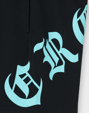 CRONOS BLACKLETTER Shorts [BLACK×BLUE]