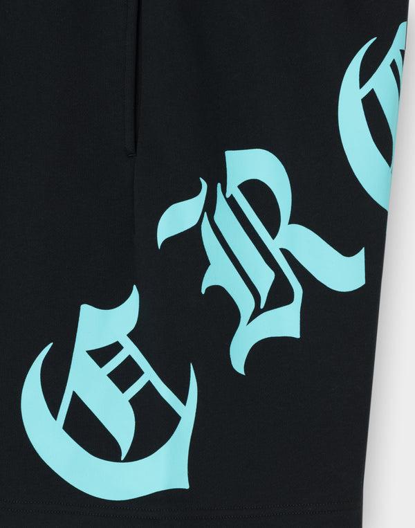 CRONOS BLACKLETTER Shorts [BLACK×BLUE]