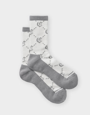 CRONOS BLACKLETTER ORIGINAL MONOGRAM SOCKS【WHITE】