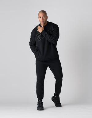 CRONOS Patchwork sweatshirt【BLACK】