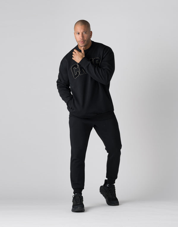 CRONOS Patchwork sweatshirt【BLACK】