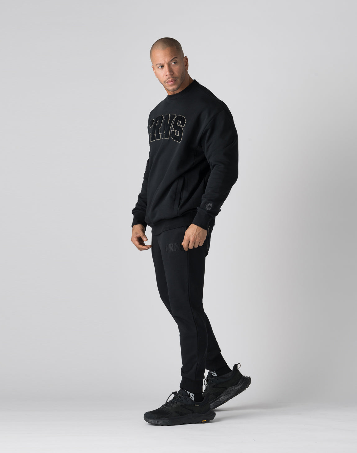 CRONOS Patchwork sweatshirt【BLACK】