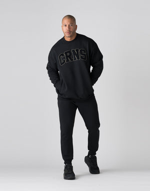CRONOS Patchwork sweatshirt【BLACK】
