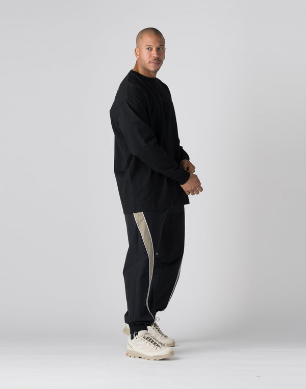 CRONOS Patchwork long sleeveT 【BLACK】