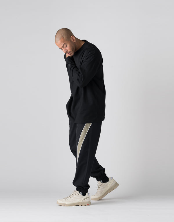 CRONOS Patchwork long sleeveT 【BLACK】