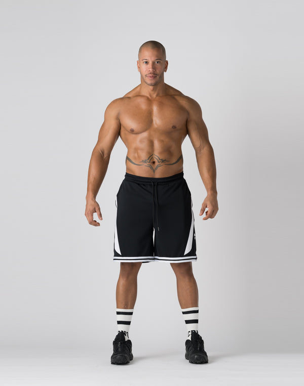 CRONOS pinhole mesh shorts【BLACK×WHITE】