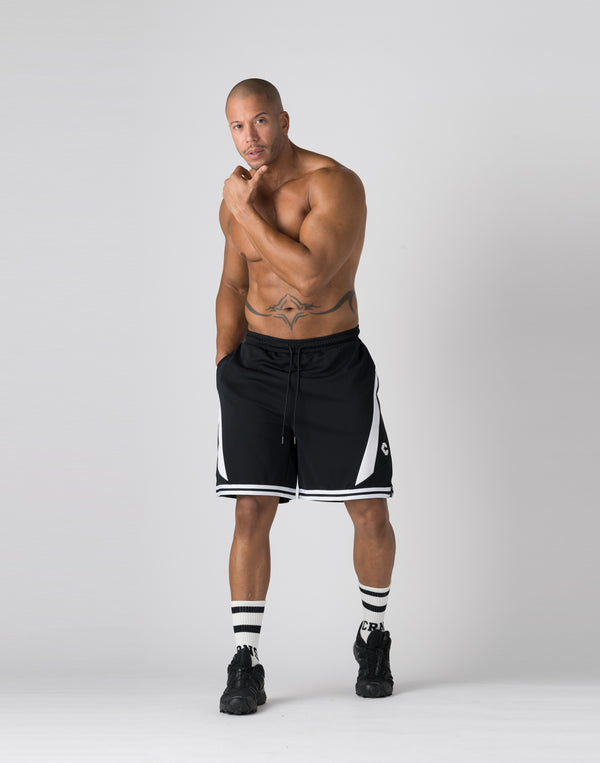 CRONOS pinhole mesh shorts【BLACK×WHITE】