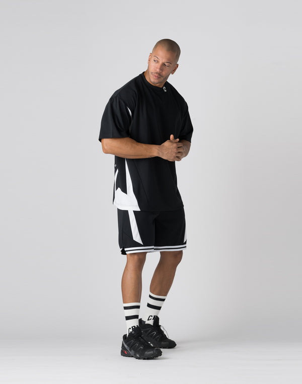 CRONOS pinhole mesh shorts【BLACK×WHITE】
