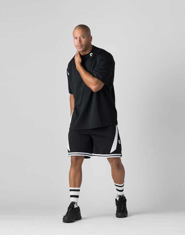 CRONOS pinhole mesh shorts【BLACK×WHITE】