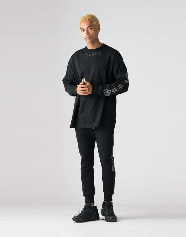 CRONOS Black Letter long pants【BLACK】