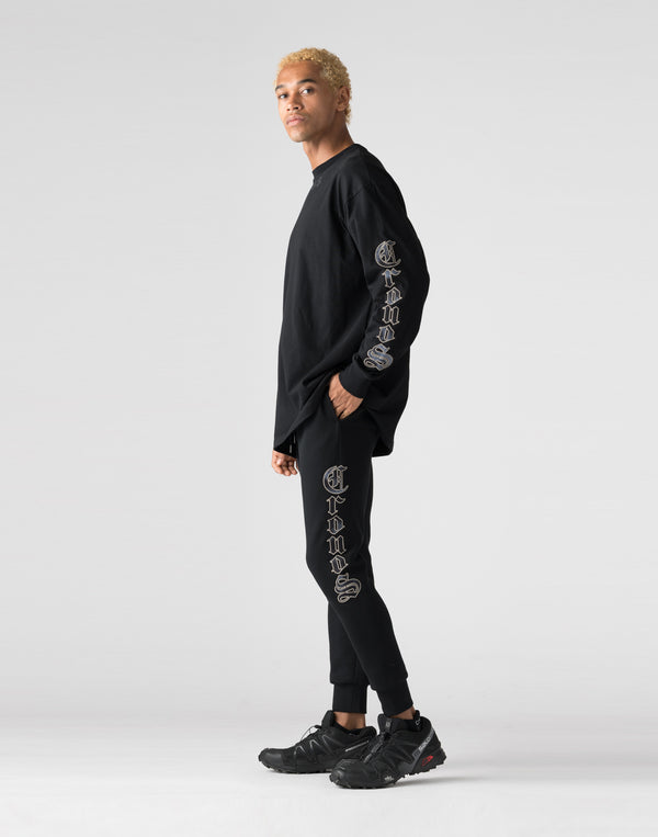 CRONOS Black Letter long pants【BLACK】