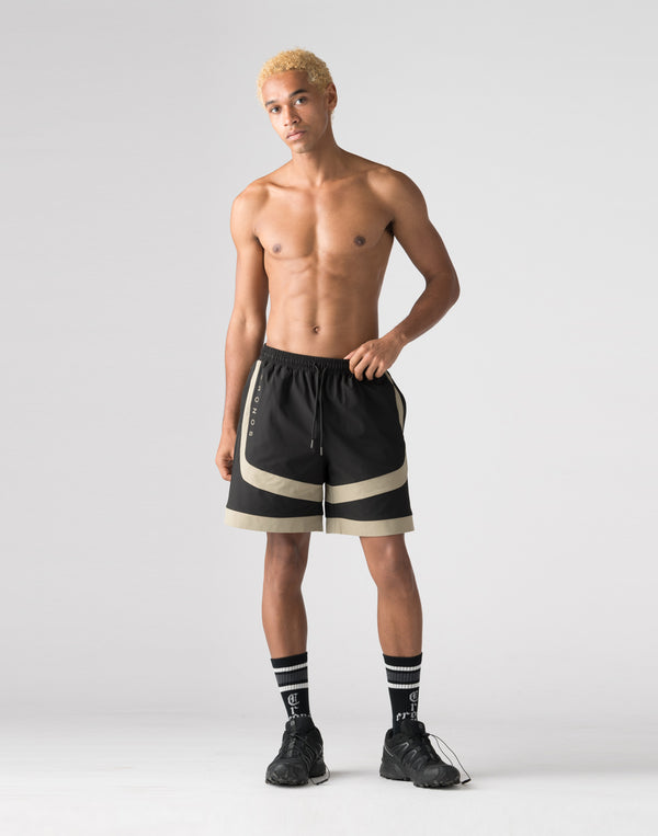 CRONOS Side Insert shorts【BLACK×GREIGE】