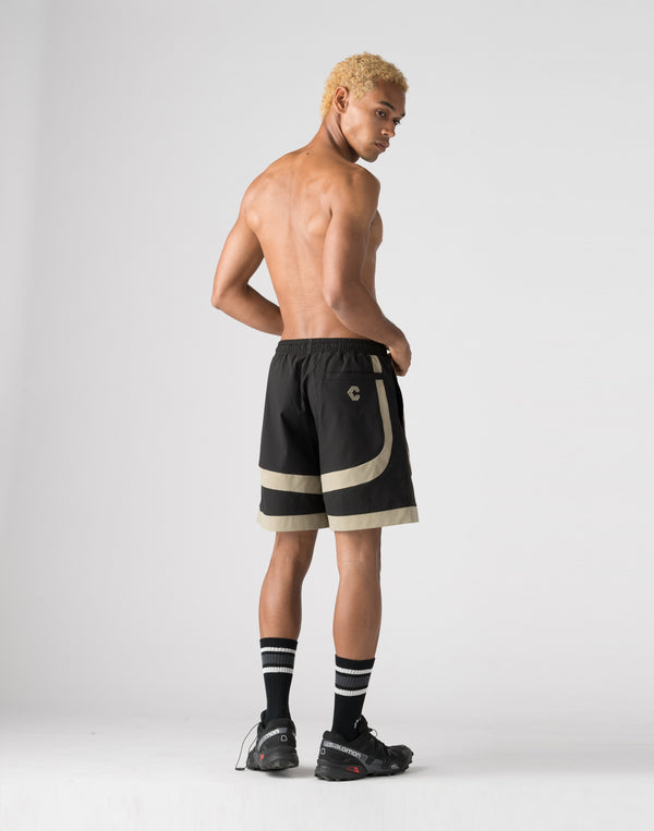 CRONOS Side Insert shorts【BLACK×GREIGE】