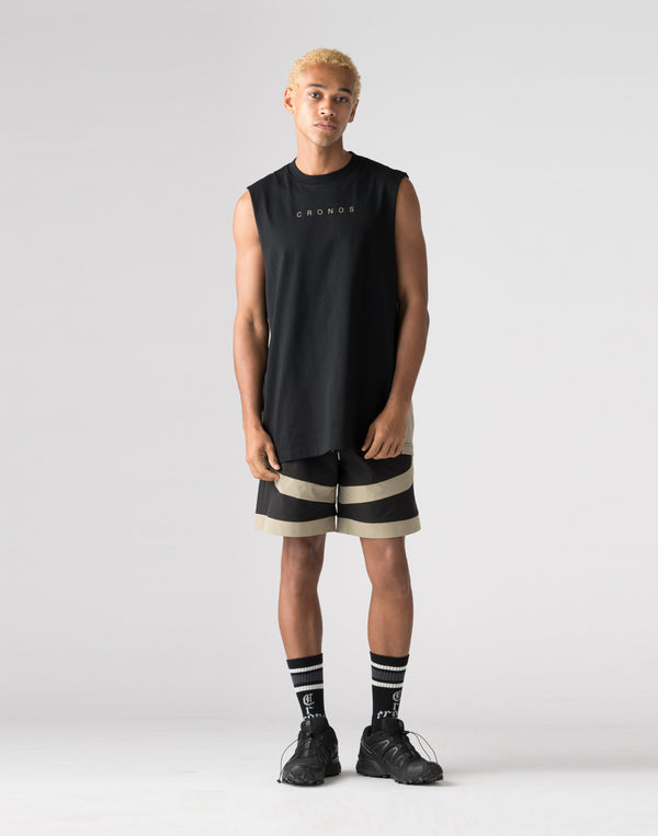 CRONOS Side Insert sleeveless【BLACK×GREIGE】