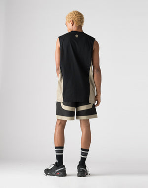 CRONOS Side Insert sleeveless【BLACK×GREIGE】