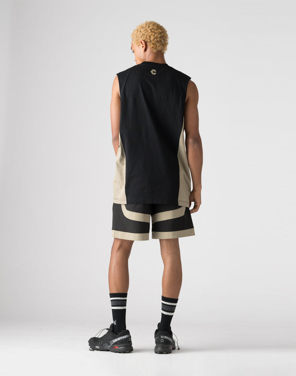 CRONOS Side Insert sleeveless【BLACK×GREIGE】