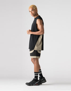 CRONOS Side Insert sleeveless【BLACK×GREIGE】