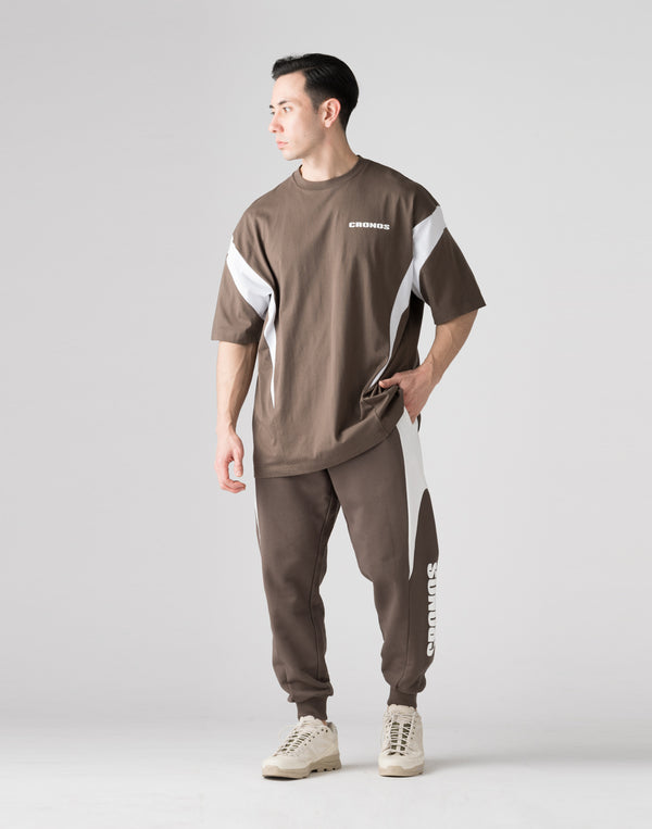 CRONOS Elliptical logoT-shirts【BROWN】