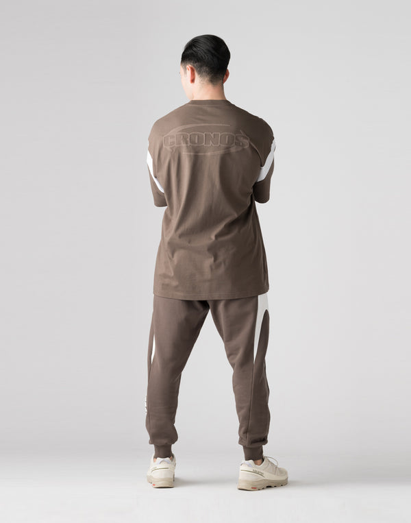 CRONOS Elliptical logoT-shirts【BROWN】