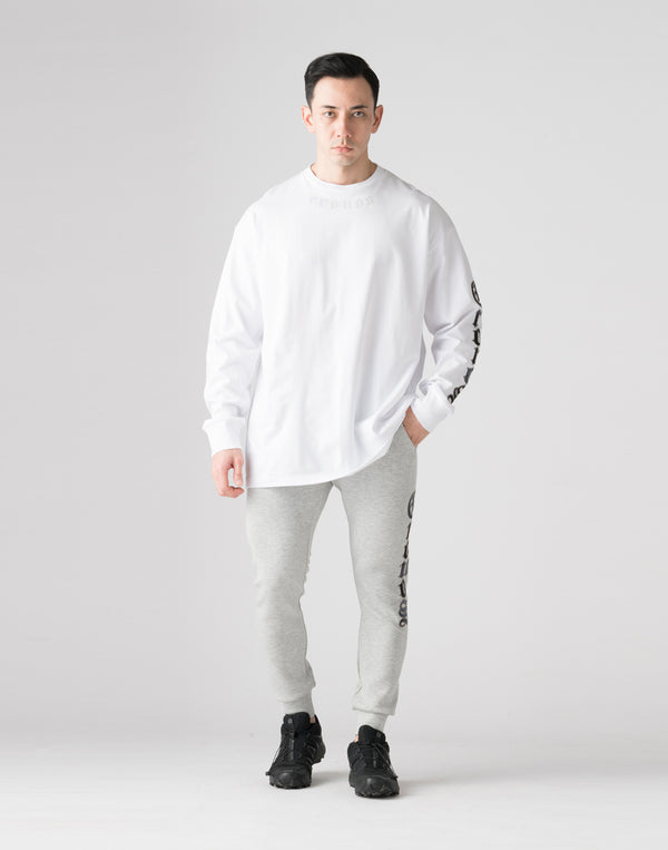 CRONOS Black　Letter  long pants【M.GRAY】