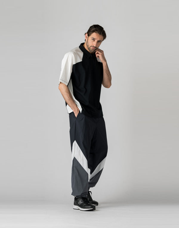 CRONOS BLACK 拼色polo衫【黑色】