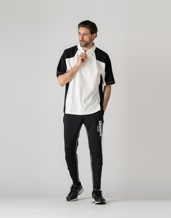 CRONOS BLACK 拼色polo衫【白色】