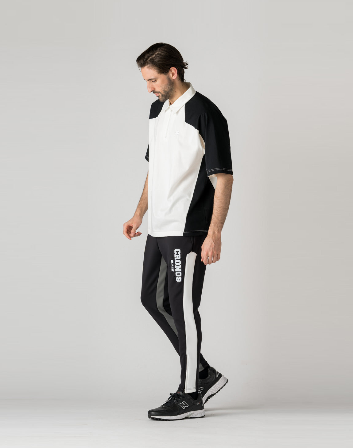 cronos ポロシャツ CRONOS BLACK WOMAN TECH PUNCHING Polo【WHITE】