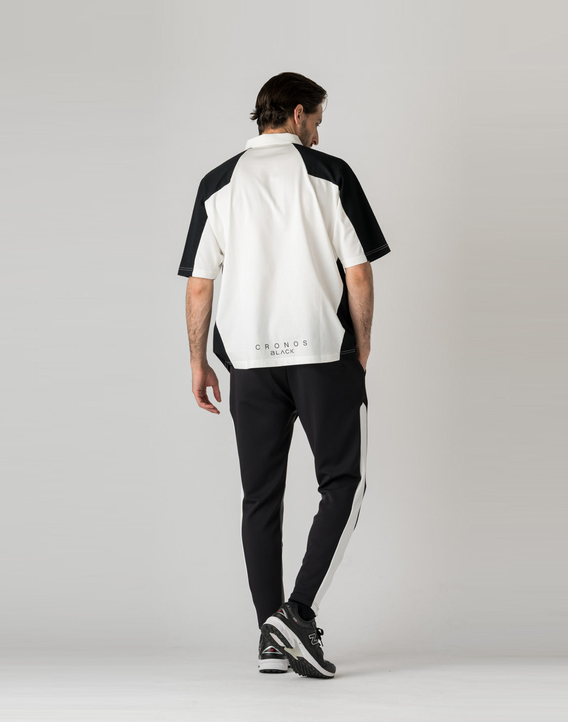 CRONOS BLACK Color-block polo shirt【WHITE】 – クロノス
