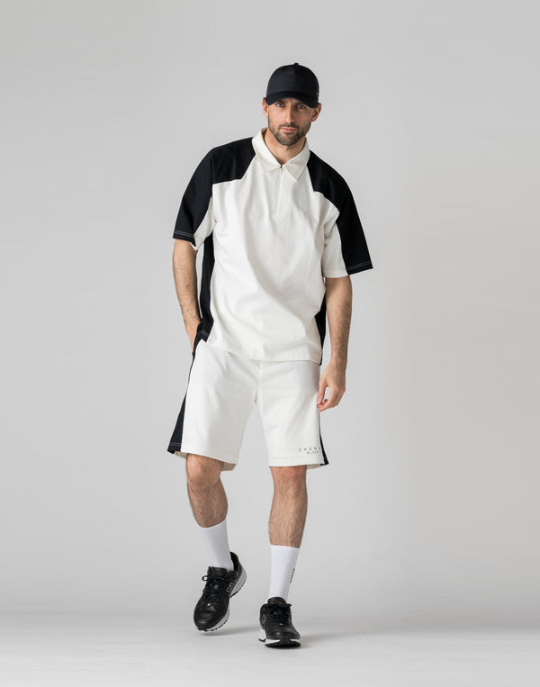 CRONOS BLACK 拼色polo衫【白色】