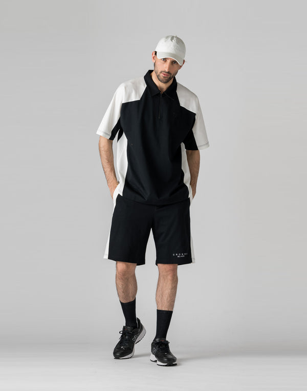 CRONOS BLACK 拼色polo衫【黑色】