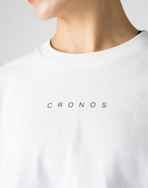 CRONOS WOMEN DIAGONAL LINE LONGSLEEVE【WHITE】