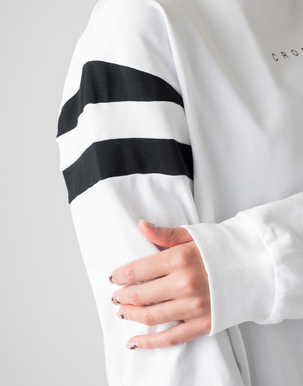 CRONOS WOMEN DIAGONAL LINE LONGSLEEVE【BLACK】