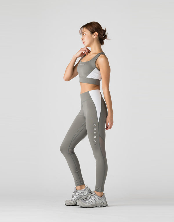 CRONOS WOMEN SWITCHED LEGGINGS【GRAY】