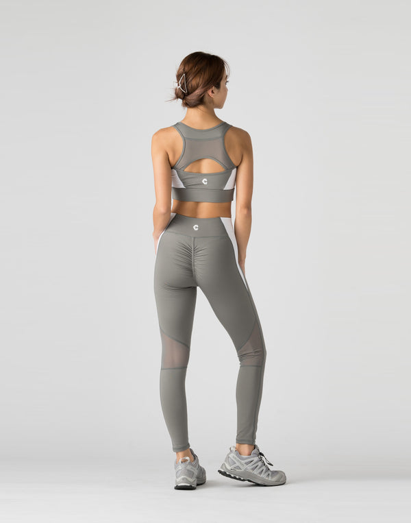 CRONOS WOMEN SWITCHED LEGGINGS【GRAY】