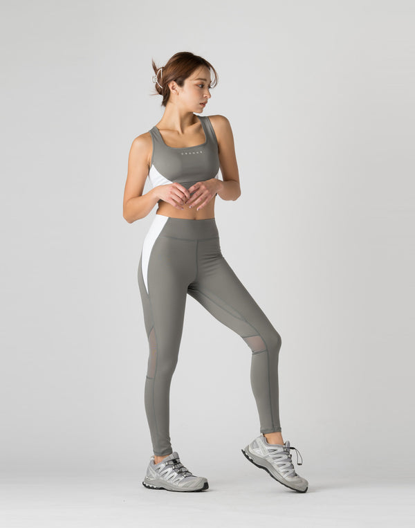 CRONOS WOMEN SWITCHED LEGGINGS【GRAY】
