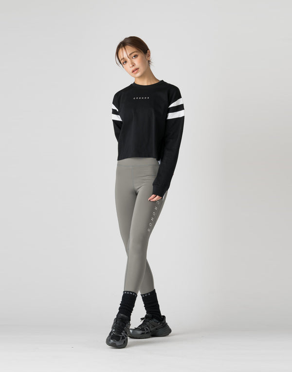 CRONOS WOMEN SWITCHED LEGGINGS【GRAY】
