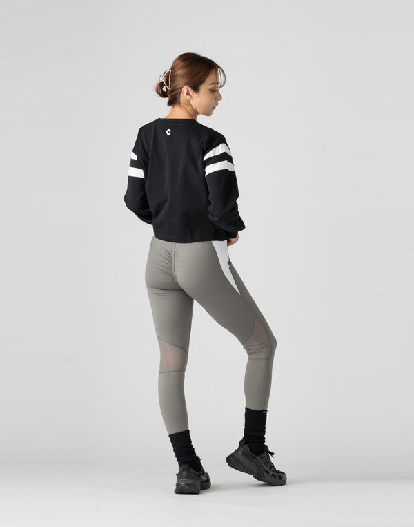 CRONOS WOMEN SWITCHED LEGGINGS【GRAY】