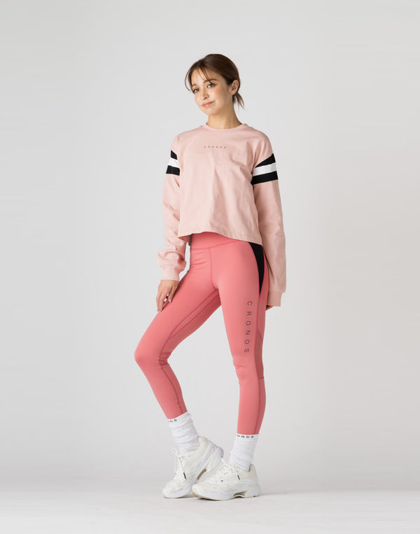 CRONOS WOMEN SWITCHED LEGGINGS【PINK】