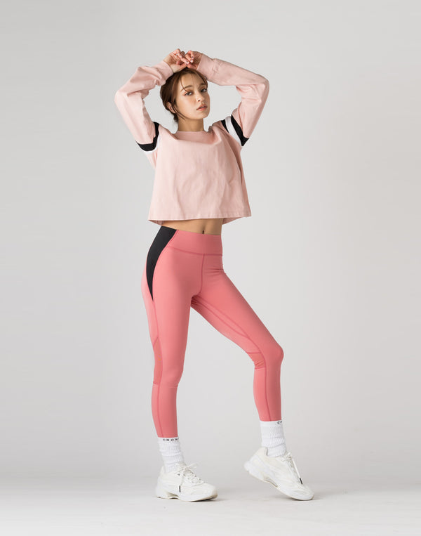 CRONOS WOMEN SWITCHED LEGGINGS【PINK】
