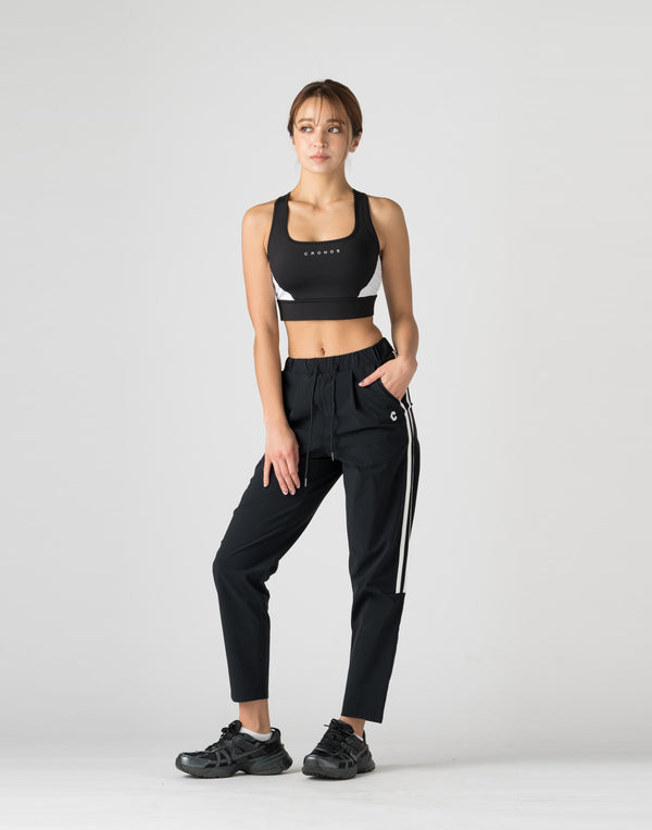 CRONOS WOMEN 2WAY STRETCH LONG PANTS【BLACK】