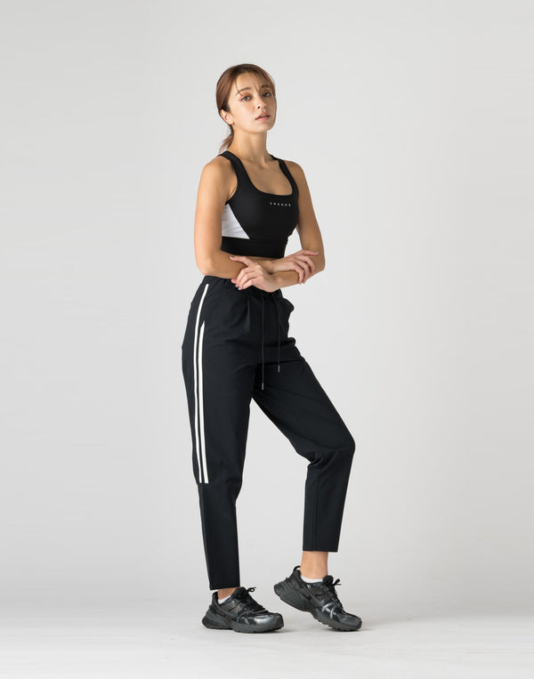 CRONOS WOMEN 2WAY STRETCH LONG PANTS【BLACK】