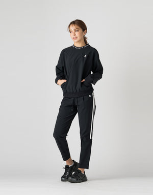 CRONOS WOMEN 2WAY STRETCH LONG PANTS【BLACK】