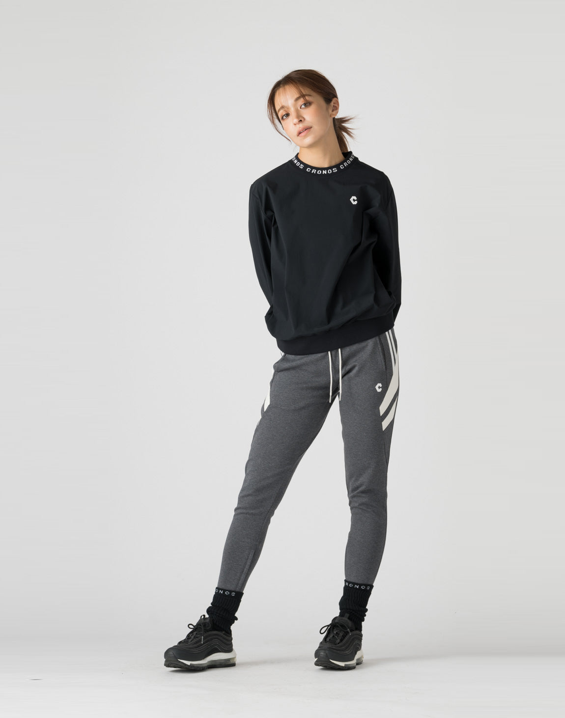 CRONOS WOMEN LOOSE FIT RIB SOCKS【BLACK】 – クロノス CRONOS