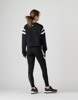 CRONOS WOMEN DIAGONAL LINE LONGSLEEVE【BLACK】