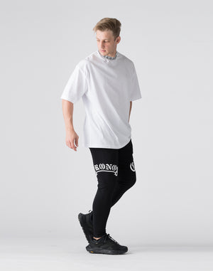 CRONOS Logo Neckline Design OverSize T-SHIRT【WHITE】