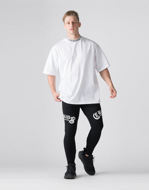 CRONOS Logo Neckline Design OverSize T-SHIRT【WHITE】