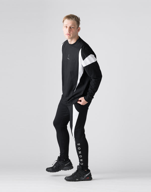 CRONOS Symmetrical Panel long sleeve T 【BLACK】